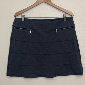 Athleta Charcoal Dark Gray Mini Skirt with Zipper Details